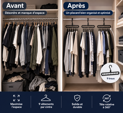 Pack de 3 cintres gain d'espace