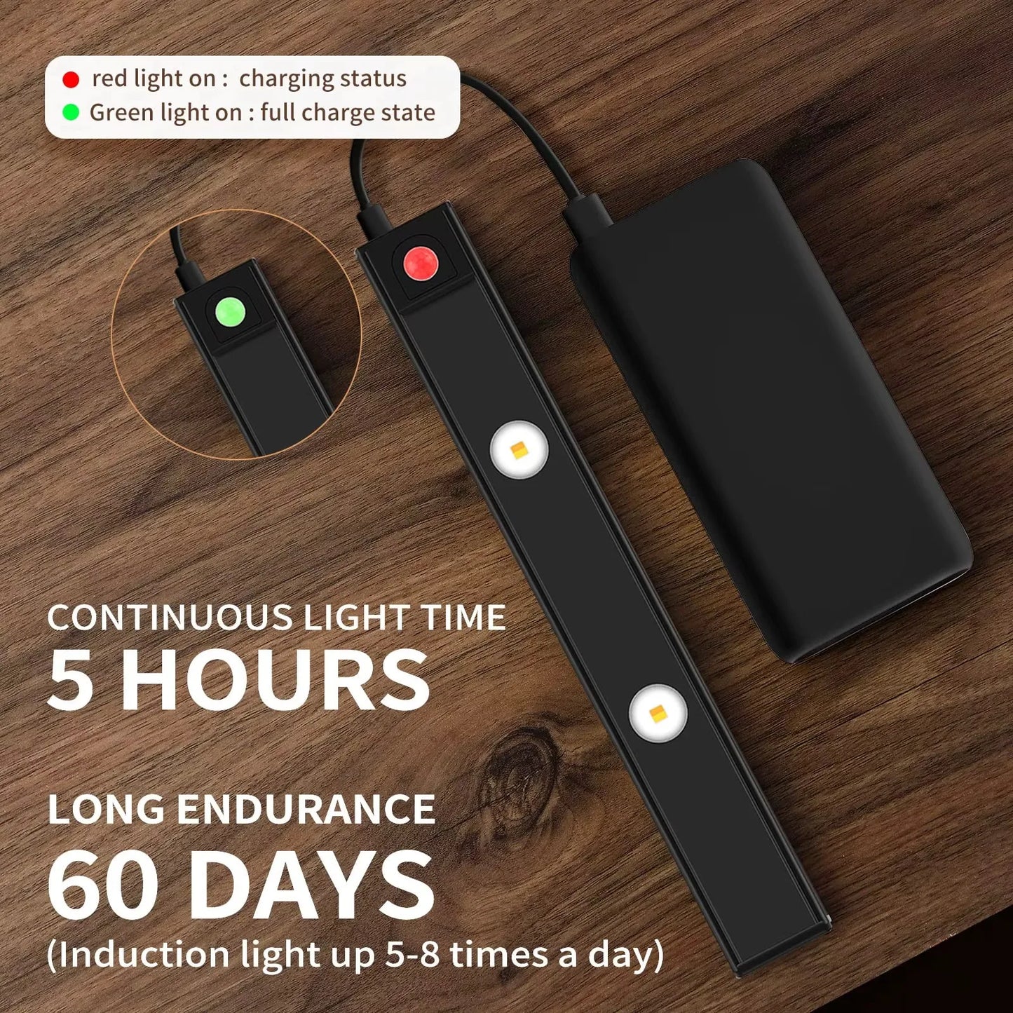 Lampe LED Rechargeable à Détecteur de Mouvement – Éclairage Sans Fil pour Placard et Dressing