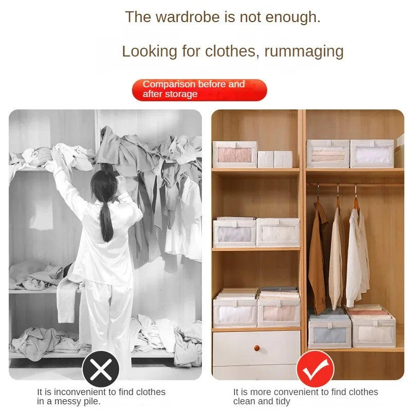 Boîte de Rangement pour Vêtements – T-Shirts, Jeans & Sous-Vêtements