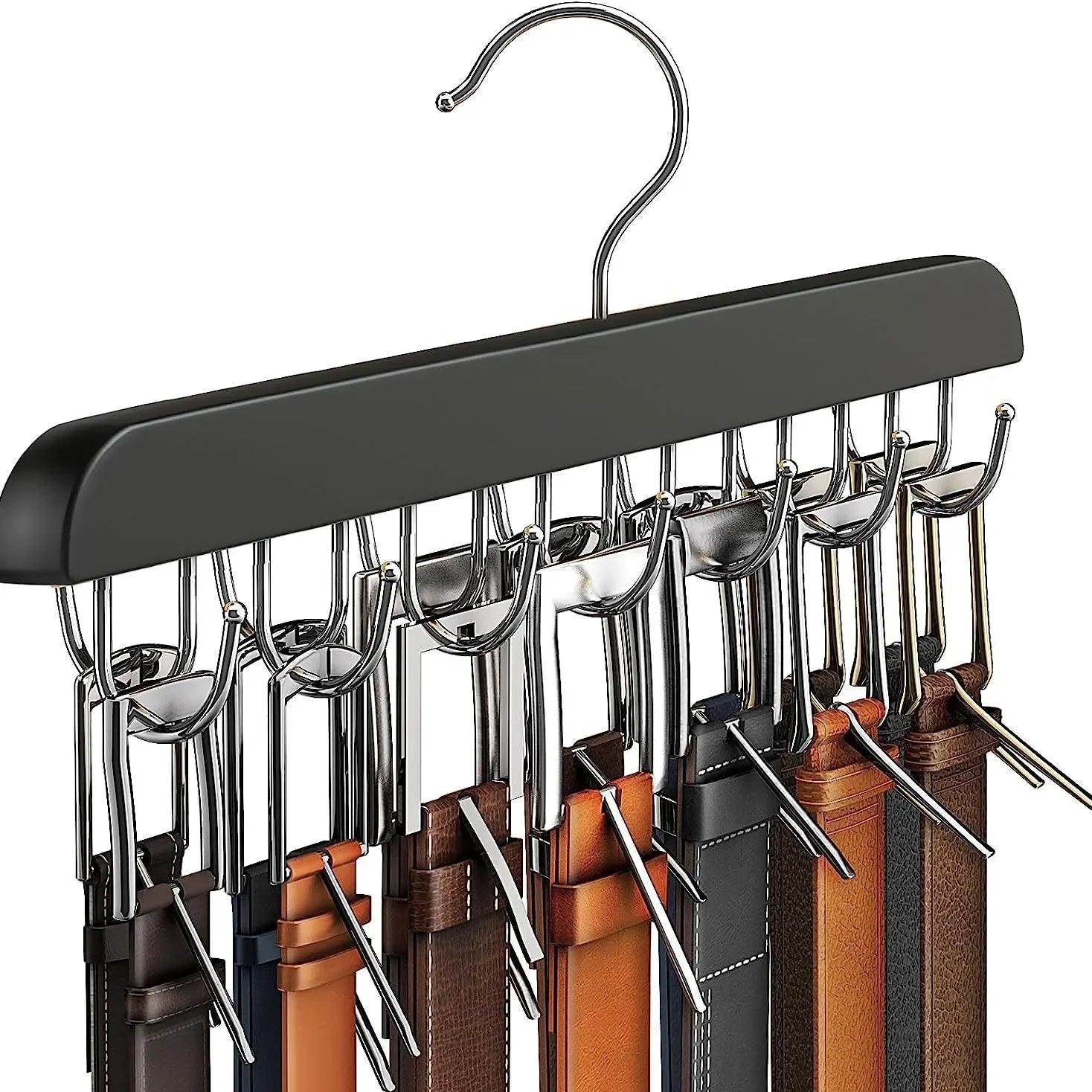 Organisateur de Ceintures 14 Crochets – Cintre Multifonction pour Dressing