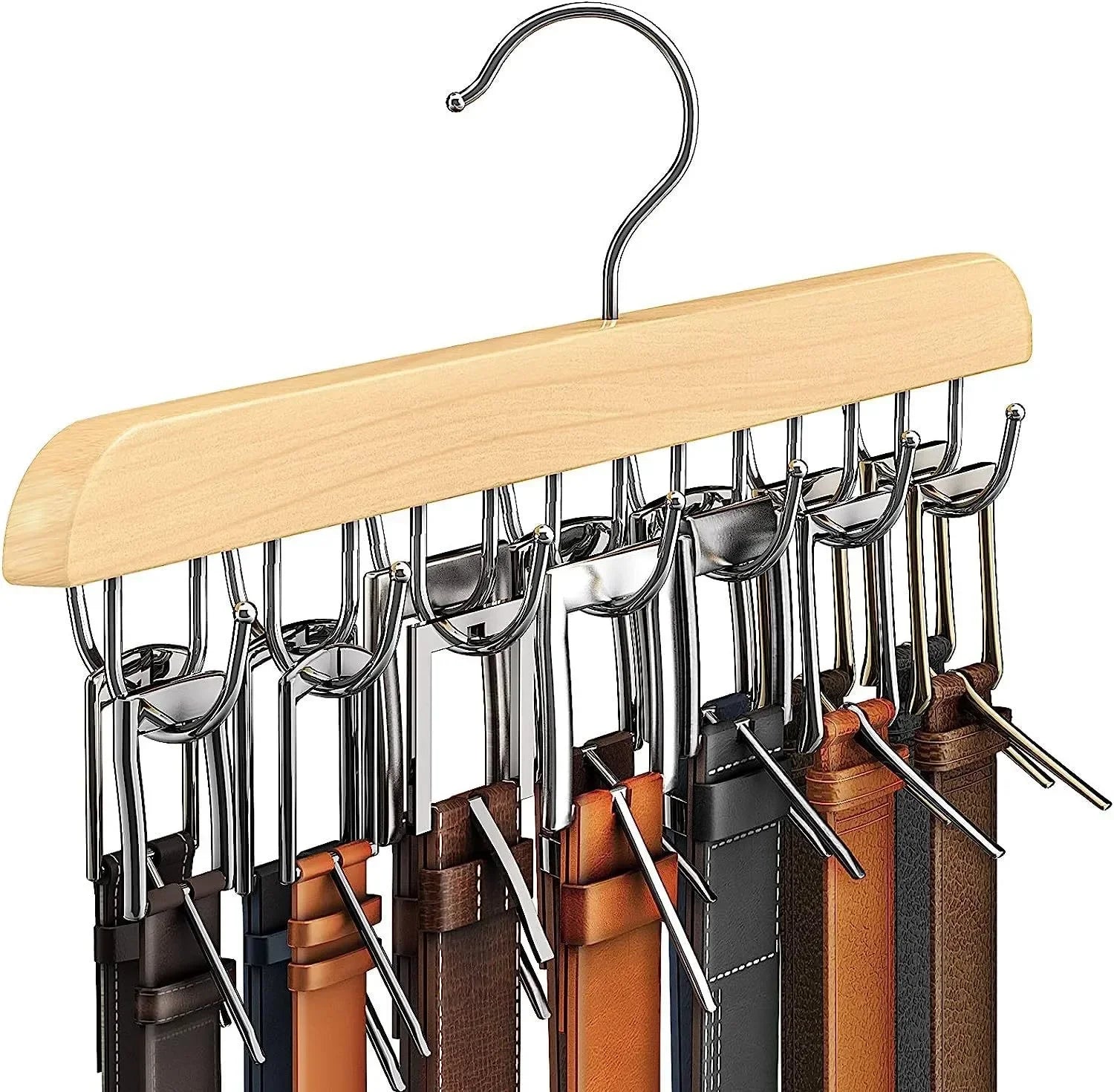 Organisateur de Ceintures 14 Crochets – Cintre Multifonction pour Dressing
