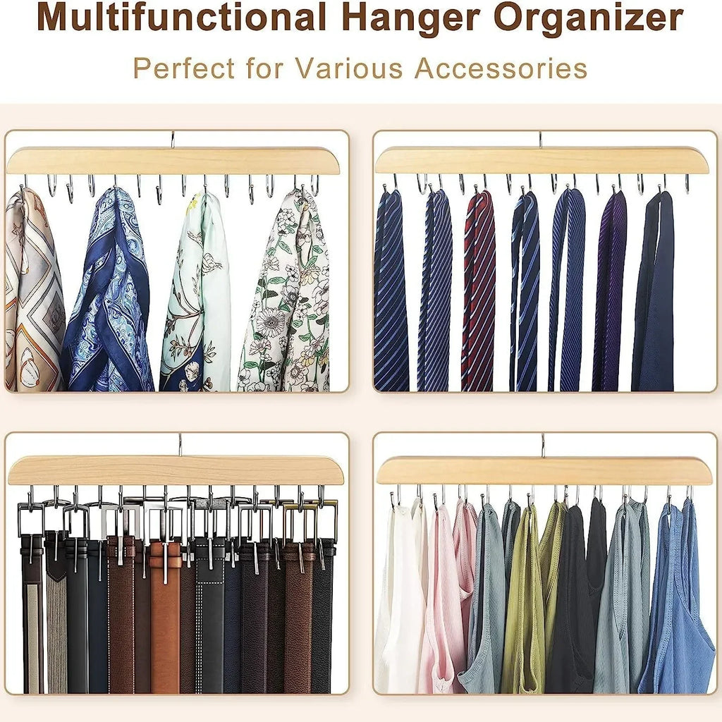 Organisateur de Ceintures 14 Crochets – Cintre Multifonction pour Dressing